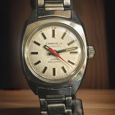Vintage 1974 Caravelle Bulova N4 Automatic Watch 23mm - Parts Repair -Runs Stops picture