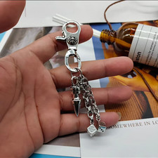 Chrome Hearts Dice And Spike Keychain 925 Silver Lobster Clasp picture