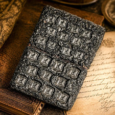 Victorian Antique Gutta-Percha Calling Card Case Heraldic Armorial Wax Seal picture