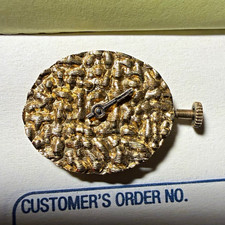 vintage swiss 17 jewels manual watch movement for parts repair 14k gold dial picture