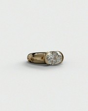 Luxury 3.00 Ct Oval Lab Diamond East West Half Bezel Wedding Ring Solid 14K Gold picture