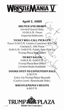 Original WWF WRESTLEMANIA V 1989 Red Rooster Hand Signed Event Lineup Lobby Card picture