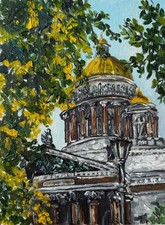 Saint Petersburg Original Art Abstract Wall Art Cityscape Oil Painting Cathedral picture