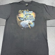 Vintage 80s Truckers Only 3d Emblem Shirt Born Free Size XL Mens  picture