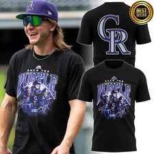 HOT Colorado Rockies Rock The Purple Signatures Graphic T-Shirt Full Size picture