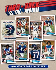 THROBACK custom Football 1982 Montreal Alouettes CFL 8-Card Set Topps Ferragamo picture