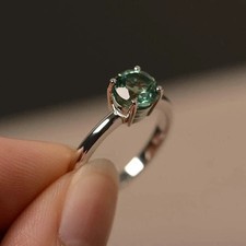 1.71 Ct Round Cut Alexandrite Women's Wedding Ring 14K White Gold picture