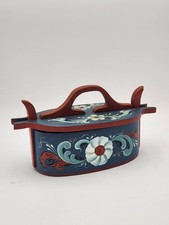 Vtg Norwegian Rosemaling Tine Box Oval Bent Wood Folk Art Hand Painted Signed 92 picture