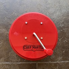 NEVER USED Giant Chef Master Manual Hand Crank Salad Spinner, Red Plastic picture