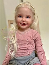 40inch Lifelike Painted Reborn Doll Kit Toddler Girl Rooted Blonde Hair DIY Gift picture