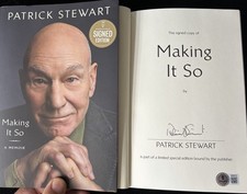 SIR PATRICK STEWART SIGNED MAKING IT SO HC BOOK BAS COA AUTOGRAPH BECKETT picture