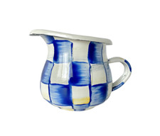 MacKenzie Childs Royal Check Enamel Little Creamer Brand New picture