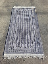 Vintage Traditional Handwoven Blue & White Floral Wool Kilim 6.2x3.4 ft picture