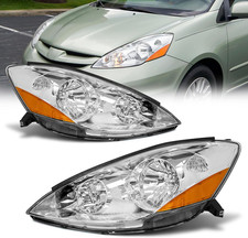 2006-2010 Toyota Sienna Headlight Assembly Left Right Chrome–Compatible Replacem picture