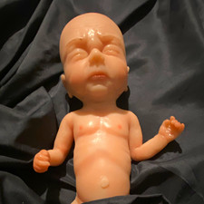 Anatomically Correct Baby Boy Doll Closed Eyes No Hair silicone baby picture
