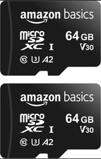 Amazon Basics LSMICRO64GU3D 64GB MicroSDXC Memory Card w/Full Size Adapter 2 Pcs picture