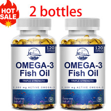 2PACKS Omega 3 Fish Oil Capsules 3x Strength 3600mg EPA & DHA, Highest Potency picture