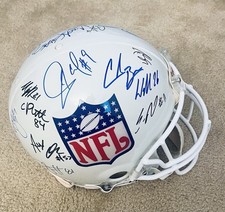 NFL Shield Pro Line On-Field Helmet Multi-Signed(18) Autos Brees, Miller, Lewis  picture