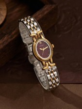 Gold and Red French Vintage Style Two-Tone Unique Dainty Women’s Wrist Watch picture