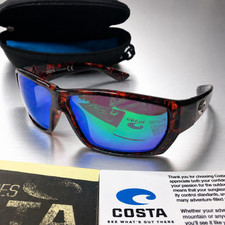NEW Costa Del Mar Fantail Polarized Sunglasses Tortoise Blue Mirror 580P UV400 picture