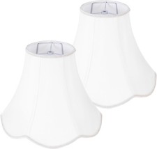JERHOUS 2 Pcs White Scalloped Lamp Shade 6.7