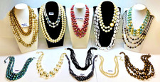 LOT OF 15 COLORFUL VINTAGE MULTI STRAND BEADED NECKLACES  JAPAN-HONG KONG-MORE picture