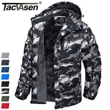Men's Winter Ski Jacket Thermal Hooded Hiking Windproof Parka Fleece Lined Coats picture