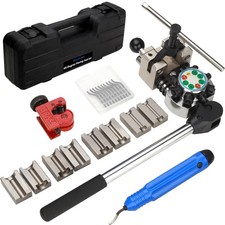 Brake Line Flaring Tool Kit 45° Single/Double Flare for 3/16-3/8 Tubing picture
