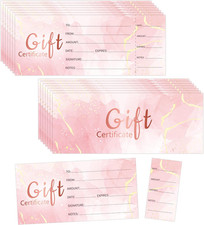 135 Pcs Blank Gift Certificates Cards 5.9 X 2.36 Inch,Pink picture