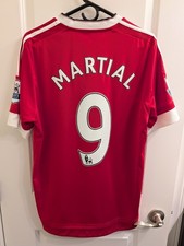 Adidas Manchester United 2015-16 Home Soccer Jersey Men Large #9 Martial Red picture