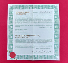 ROLEX Warranty Certificate 1974 3 Million Serial OPEN 1970s Garantie Vintage picture