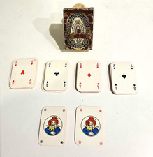 Vtg Italian Miniature Playing Cards Full Deck 2 Jokers Florentine Leather Case picture