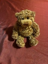 Gund Macys Teddy Bear Plush Small Brown Curly Fur Bow Collectible Exclusive Soft picture