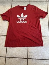VINTAGE Adidas Shirt Men Large Red Classic 90s Trefoil Logo Casual Cotton Tee picture