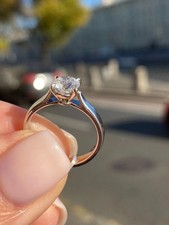 Elegant 1.00 Ct Round Cut Lab-Grown Diamond Ring 14K White Gold for Engagement picture