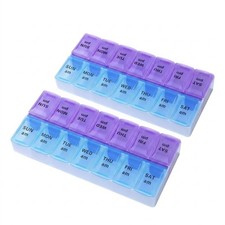 2PCS Weekly Pill Box Organizer Twice a Day 7 day AMPM Medicine Organizer Case picture