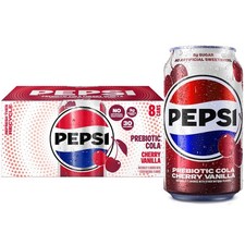 Pepsi Prebiotic Cola Soda Pop, Cherry Vanilla, 12 fl oz, 8 pack cans picture
