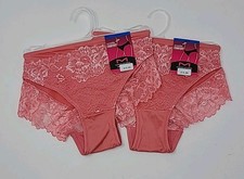 Women's Maidenform 40159 Comfort Devotion Lace Back Tanga Panty Pink XL LOT OF 2 picture
