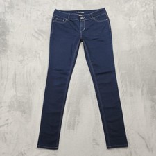 Maurices Jeans Womens L-LONG Blue Dark Wash Mid Rise Skinny Stretch Denim Casual picture