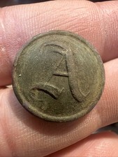 REDUCED  Beautiful Confederate LOCAL Script A Civil War Dug Button picture