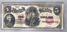 1907 $5 Woodchopper Note – Large Size Red Seal – Fr. 91 – Speelman/White picture
