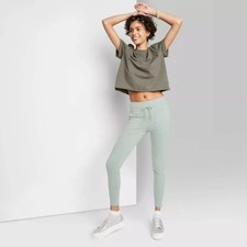 Women's High-Waisted Pocket Leggings - Wild Fable - Color Light Teal - Size L picture