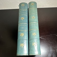 Charles Rollin Ancient History Vol 1 & 3 Antique c.1850s Marbled Hardcover Books picture