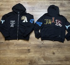 AMIRI Men’s Black Full Zip Hooded Hoodie w/ Pockets Logo Graphic Print L picture