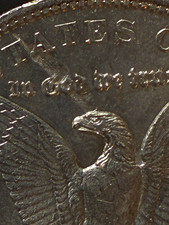 1904-O $1 Morgan Dollar NGC MS62 Reverse Struck Thru Error,eagle with a horn picture
