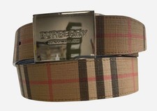 Burberry Men's Beige Reversible Vintage Check E-Canvas Belt Size 80/32 picture