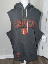 Nike Chicago Bears Sideline Standard Issue Dri-FIT Sleeveless Grey Hoodie SMALL picture