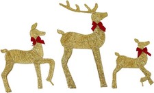 LED Lighted Deer Decoration,Deer Holiday Decoration,Gold LED Easy Assembly 3 Pie picture