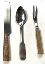 CIVIL WAR CSA CONFEDERATE & US UNION MESS UTENSILS SET- KNIFE, FORK & SPOON picture