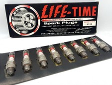 Vintage Life-Time Continental 8 Piece Spark Plug Set 17 Point Fill Rotating NOS picture